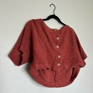 Free People Beach Rust Button-Up Women's Sweater Set